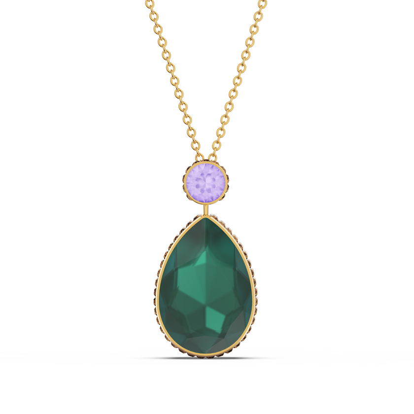 Buy Swarovski Orbita necklace, Drop cut crystal, Multicolored, Gold